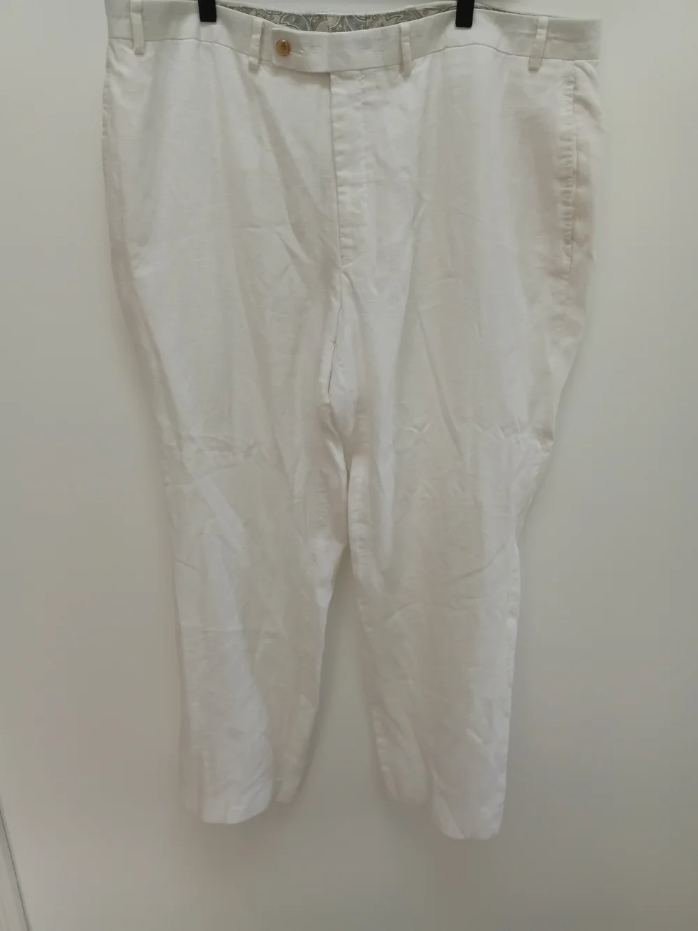 Ralph Lauren Men's White 100% Linen Straight Pants 42x30